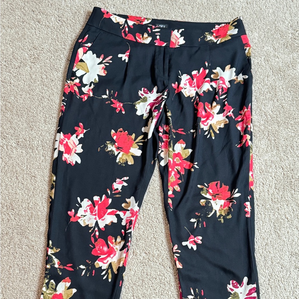 Loft floral ankle pants